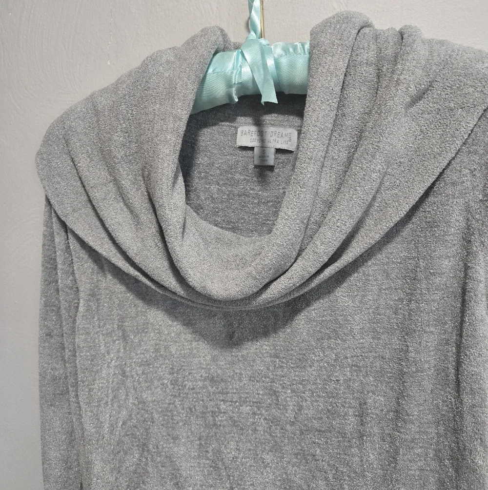 Barefoot Dreams•Cozychic UltraLite Coastal Cowlneck Sweater faded jade. Sz S - Picture 7 of 8